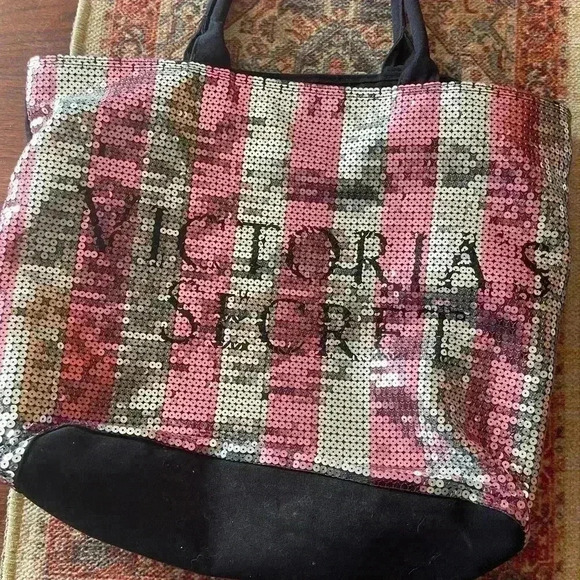 Victoria’s Secret sparkle canvas tote. - Picture 1 of 3